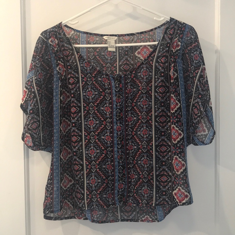 Sheer Patterned Shirt